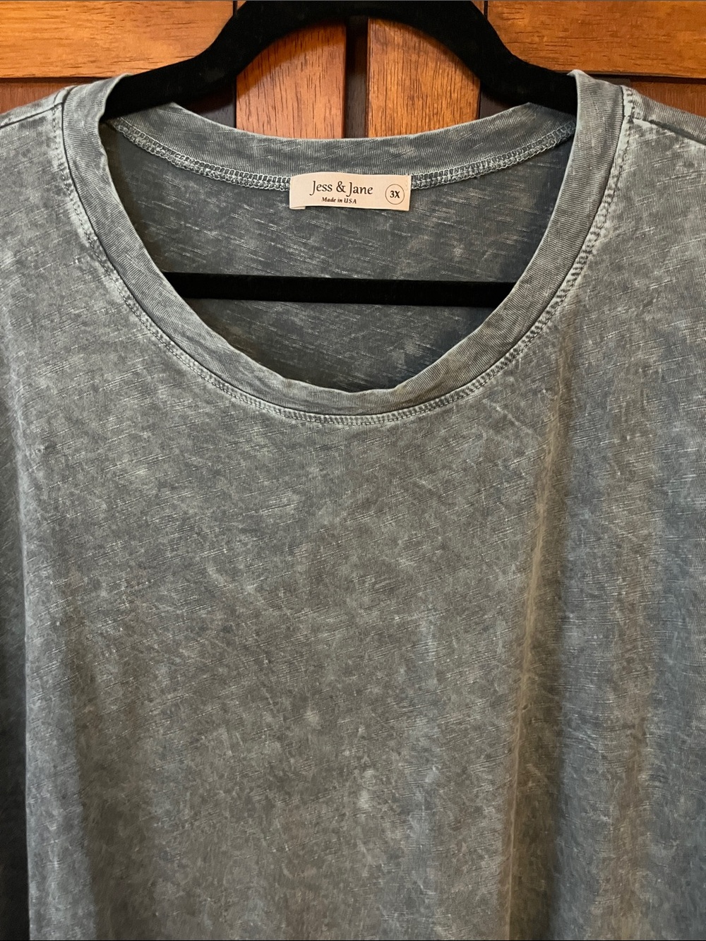 Jess & Jane Long Sleeve Bundle Tunic Tops-Slate Blue w/Ruffles & Grey w/Black - Picture 13 of 15